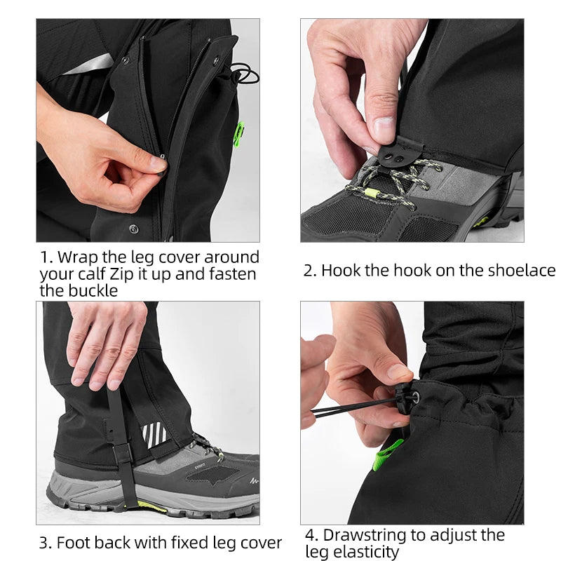 ROCKBROS Waterproof Outdoor Hiking And Ski Leg Gaiters