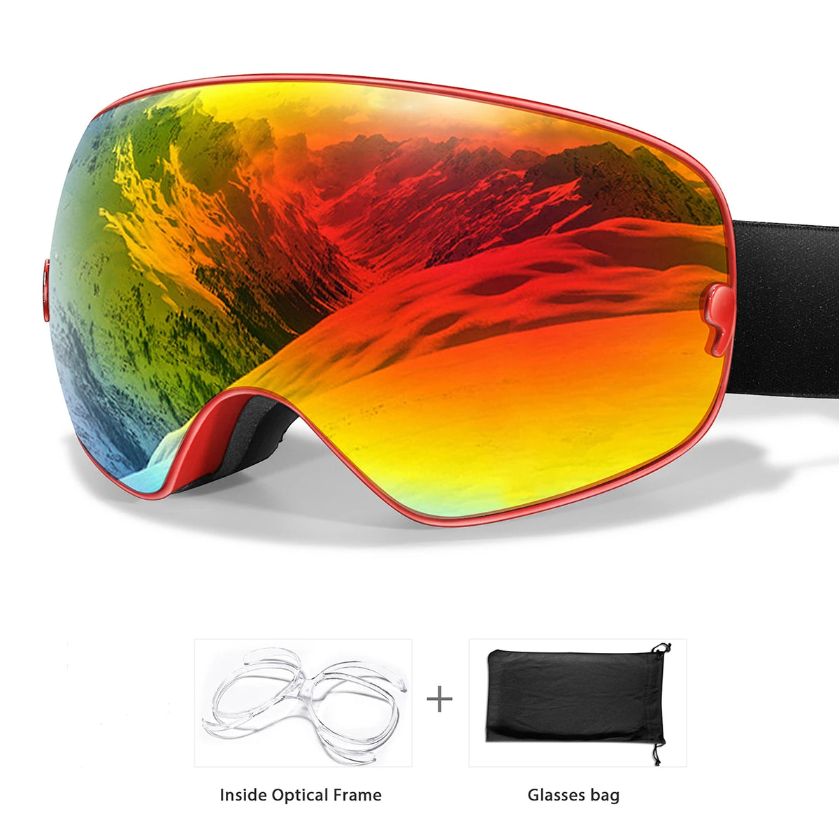 Unisex Professional UV400 Antifog Ski Goggles For Winter Sports