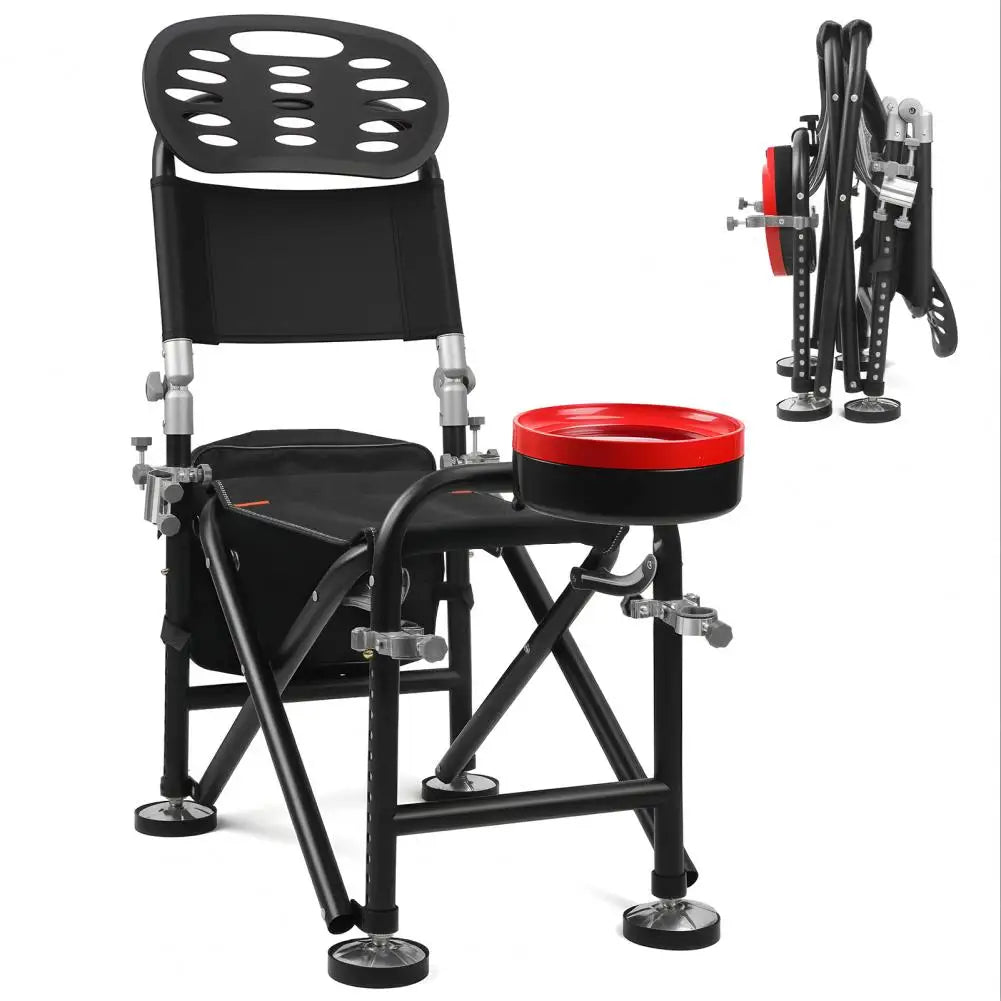 Foldable Fishing Deck Chair With Adjustable Backrest