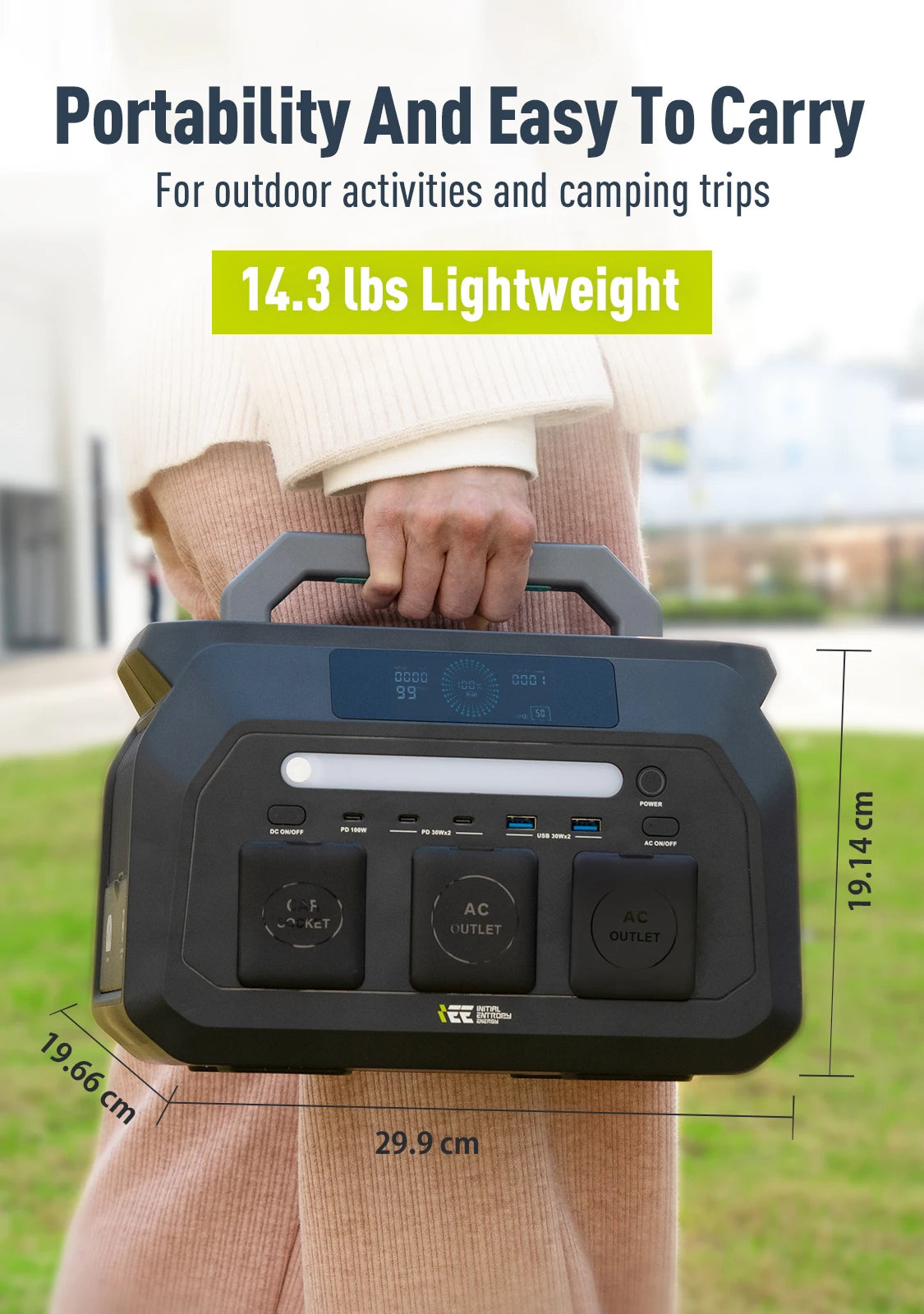 IEE 800W Portable Power Station Featuring 512Wh Reliable Backup Power