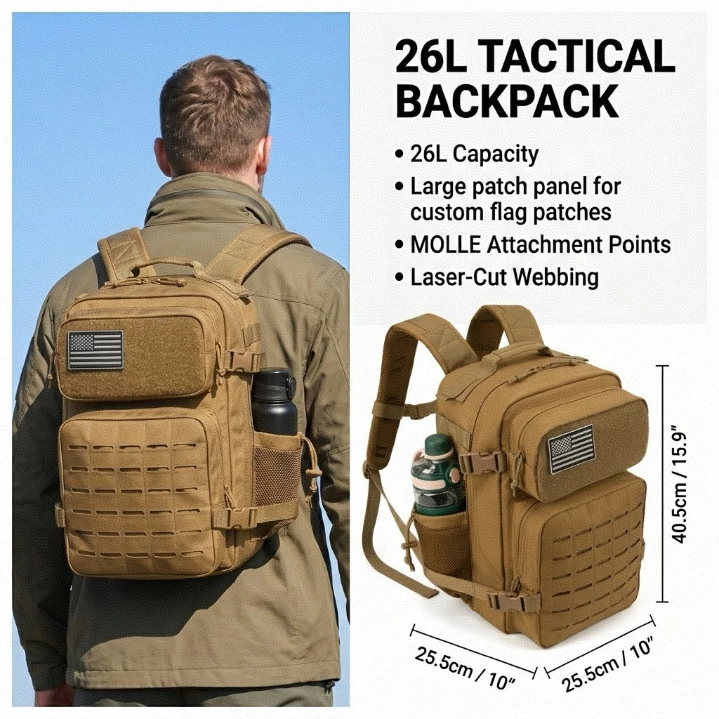 ReFire Gear Tactical Gym Backpack With Molle System And Cup Holders