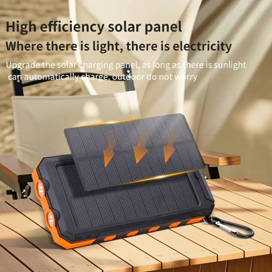 Portable 10000mAh Solar Power Bank With USB Type C Charging