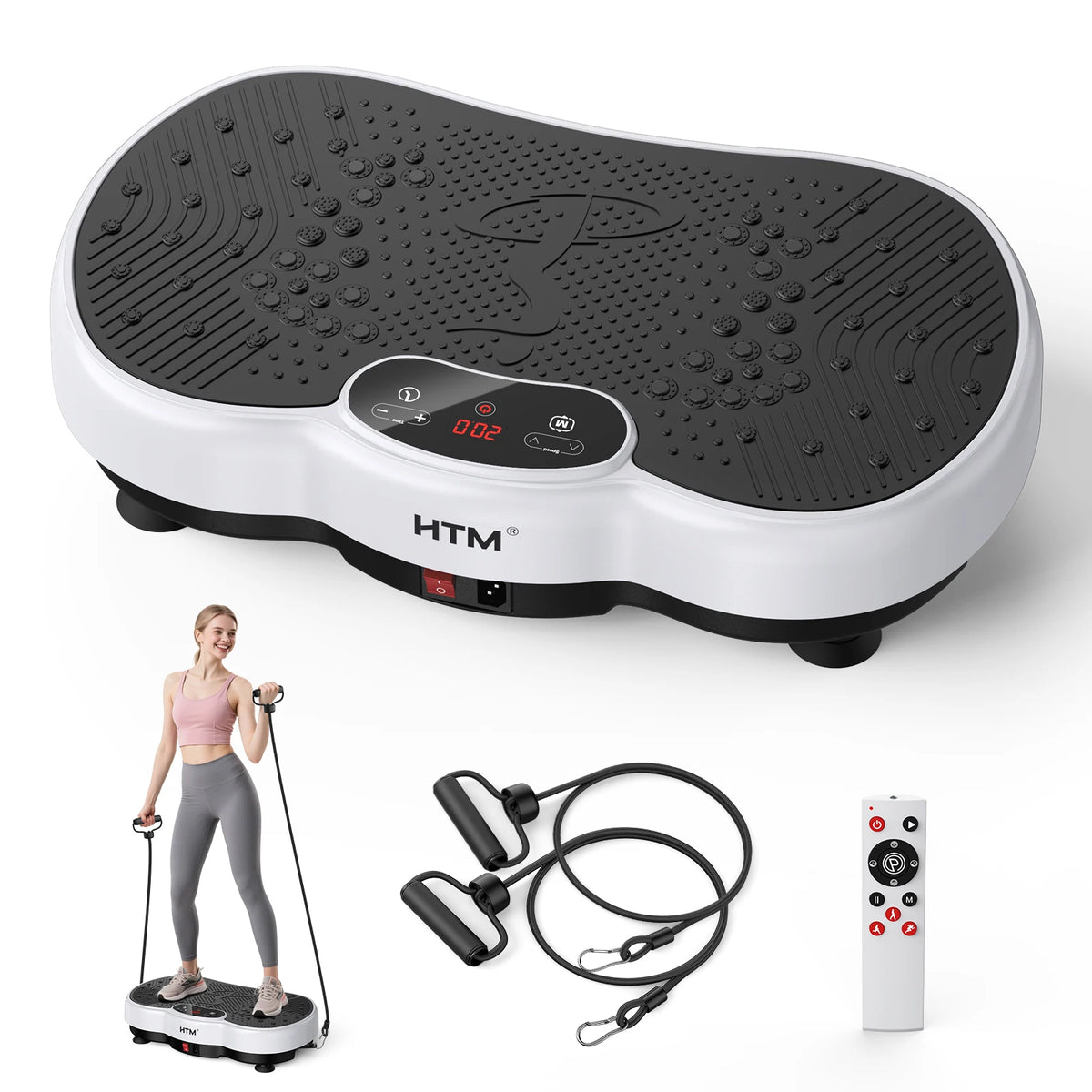 Portable Adjustable Vibration Exercise Plate Full Body Fitness Workout Machine
