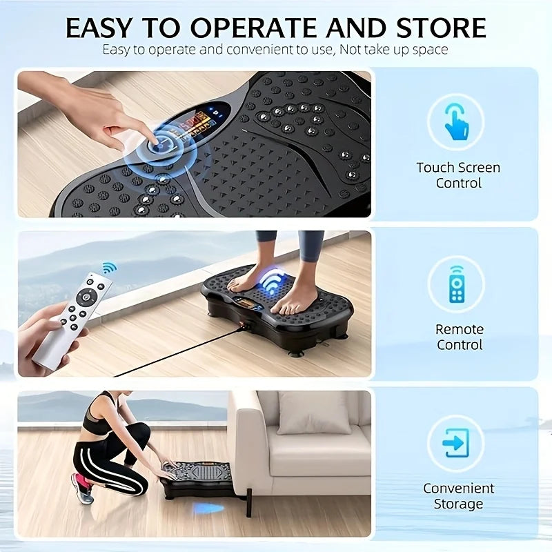 BZEQ Compact Vibration Platform With Resistance Bands Full Body Workout