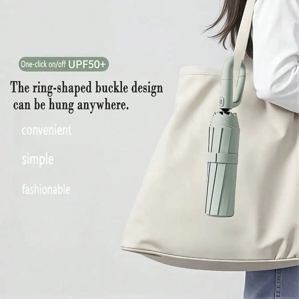 Wind Resistant Automatic Folding Umbrella With Sun Protective Fabric