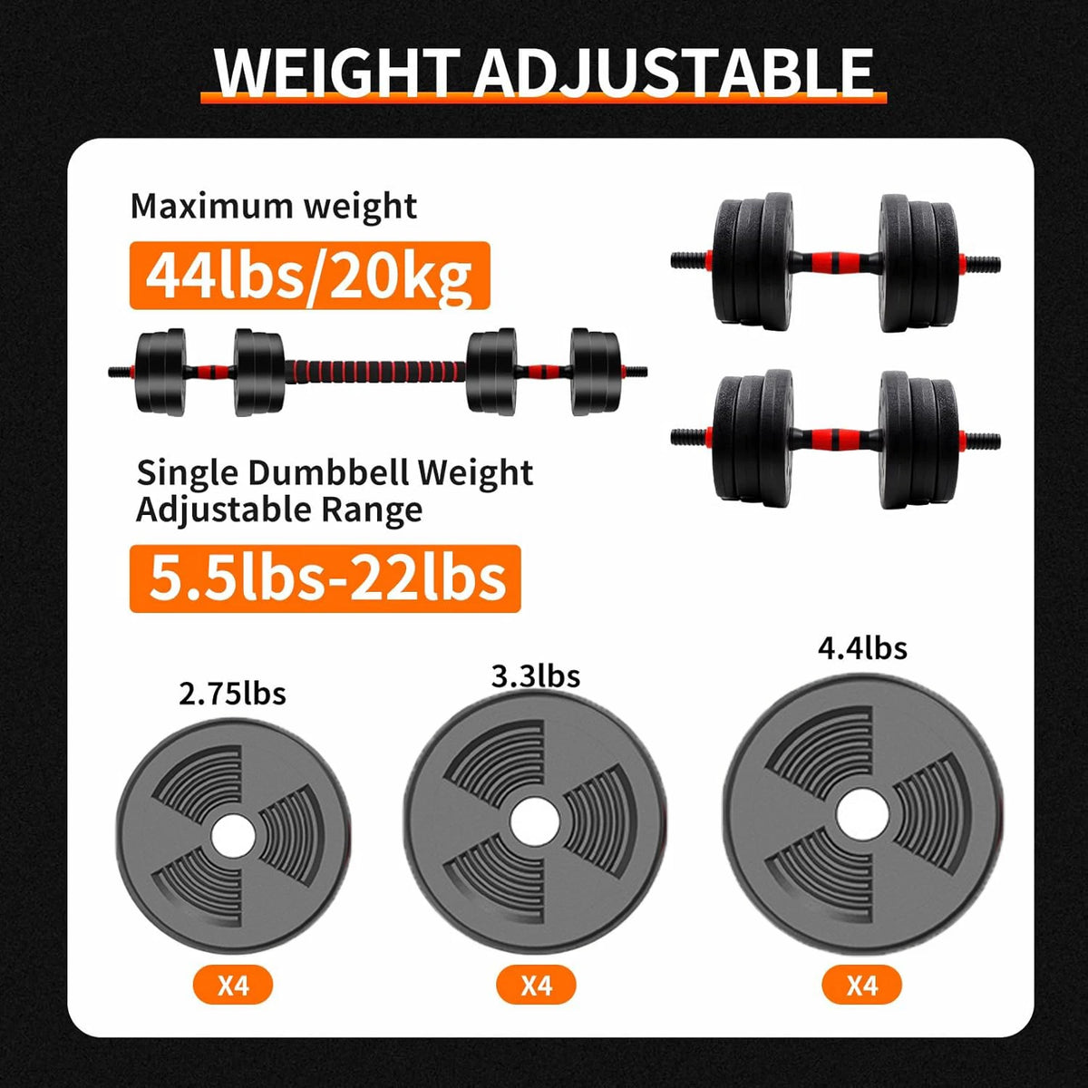 Adjustable Dumbbell To Barbell Set For Home Strength Training