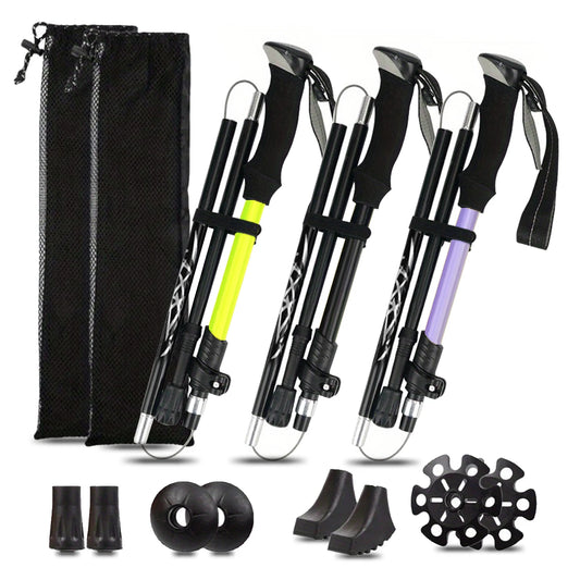 Aluminum Alloy Foldable Hiking Trekking Pole With Foam Grip