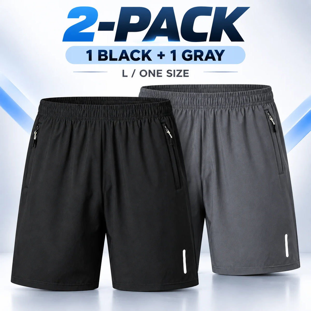 Men's Breathable Quick Dry Running Shorts With Zipper Pockets
