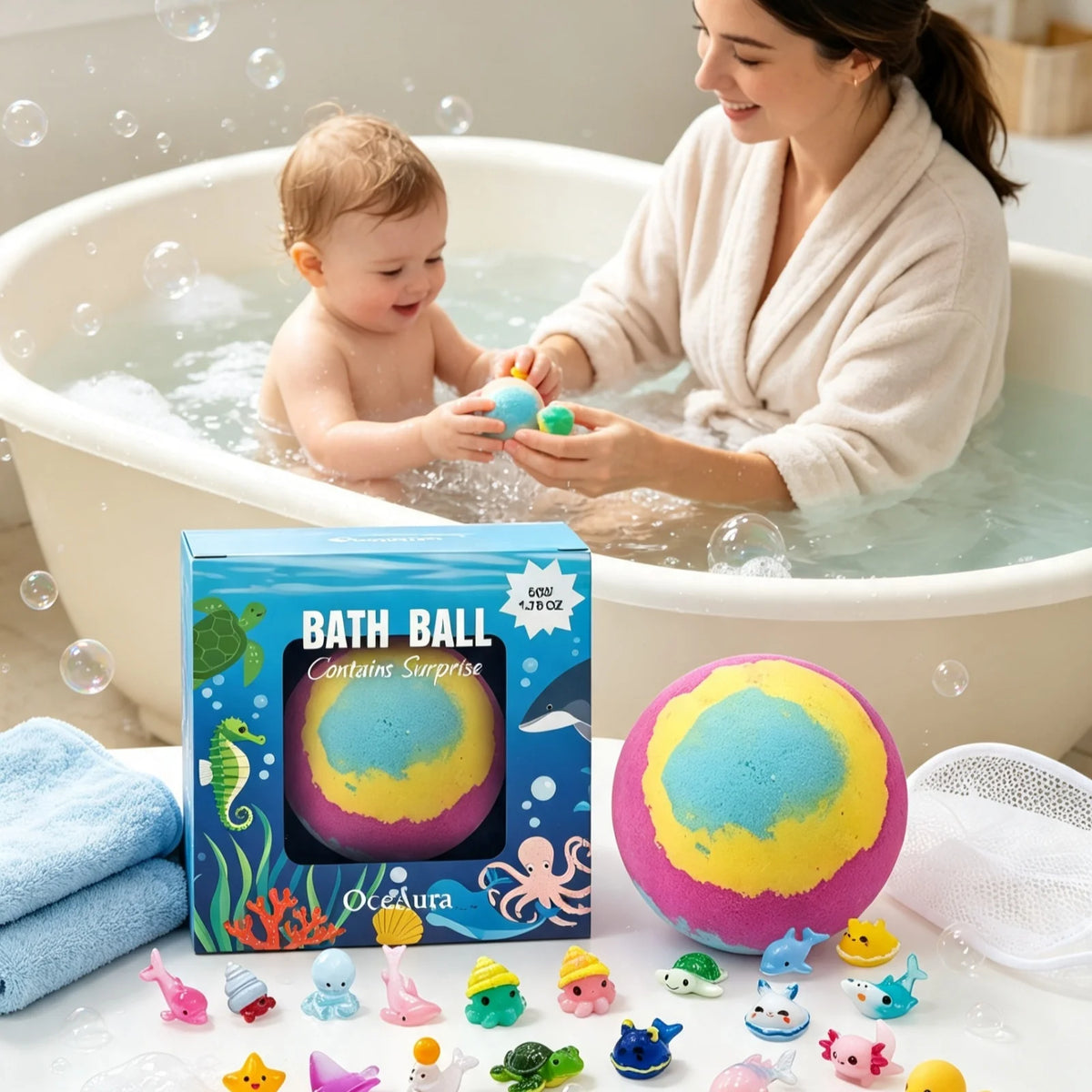 OceAura Ocean Toy Bath Salt Ball For Natural Moisturizing Care