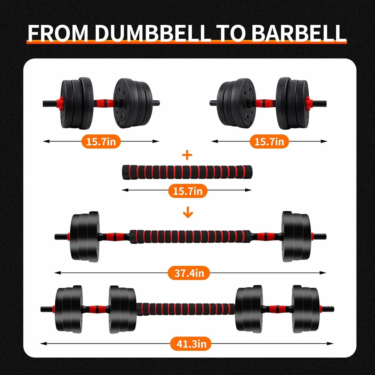 Adjustable Dumbbell To Barbell Set For Home Strength Training