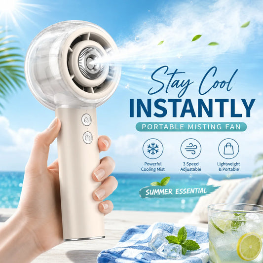 Handheld Mist Rechargeable Battery Portable Personal Cooling Fan