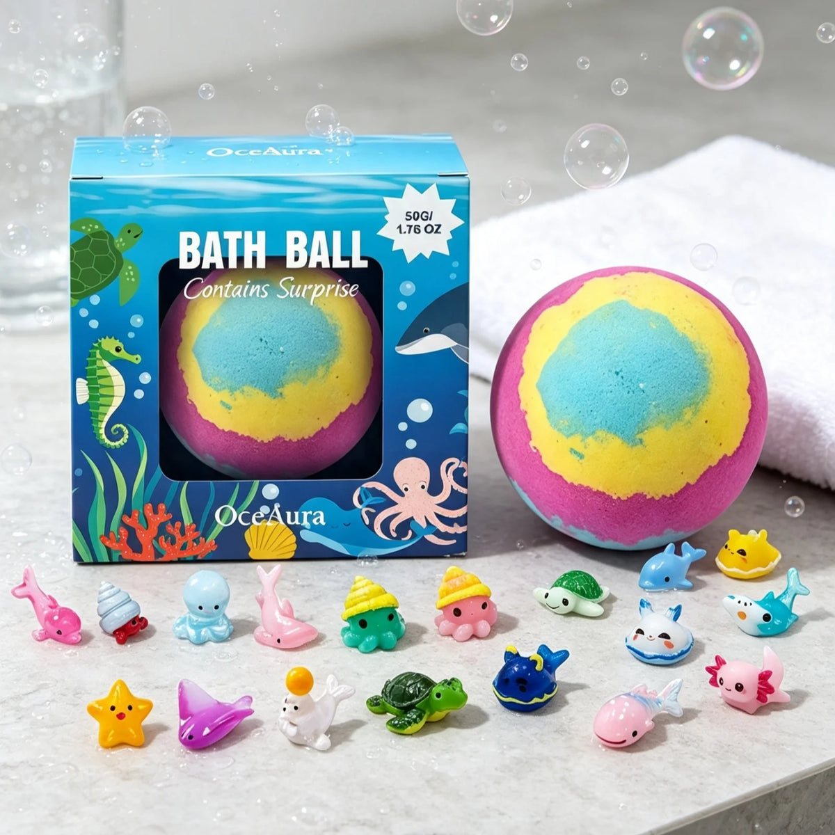 OceAura Ocean Toy Bath Salt Ball For Natural Moisturizing Care