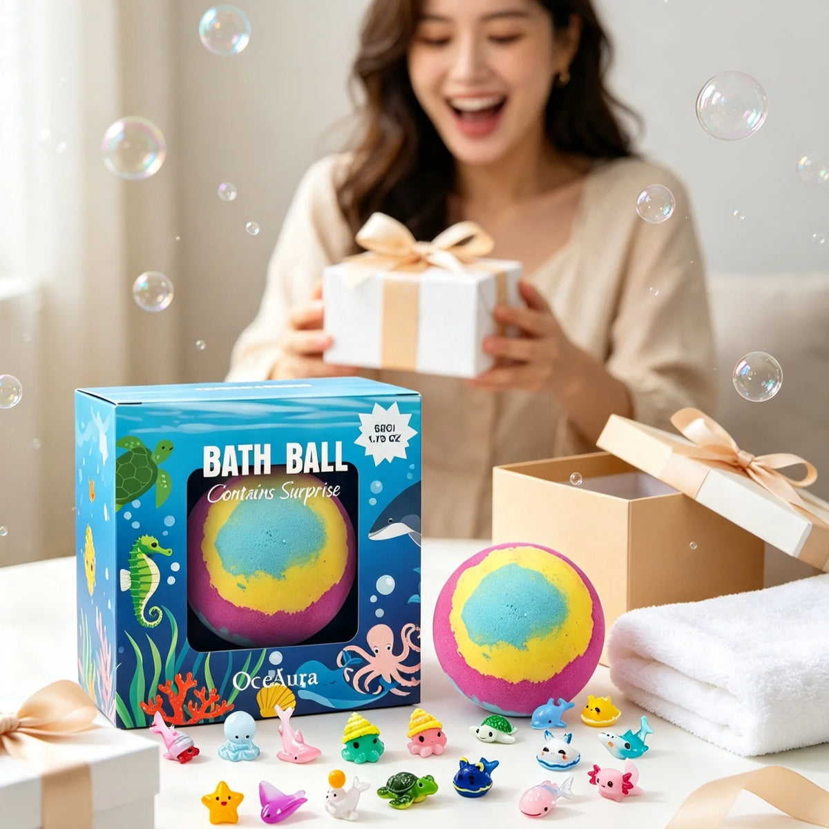 OceAura Ocean Toy Bath Salt Ball For Natural Moisturizing Care