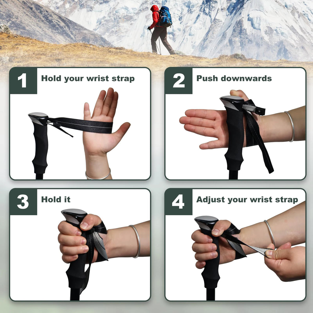 Aluminum Alloy Foldable Hiking Trekking Pole With Foam Grip