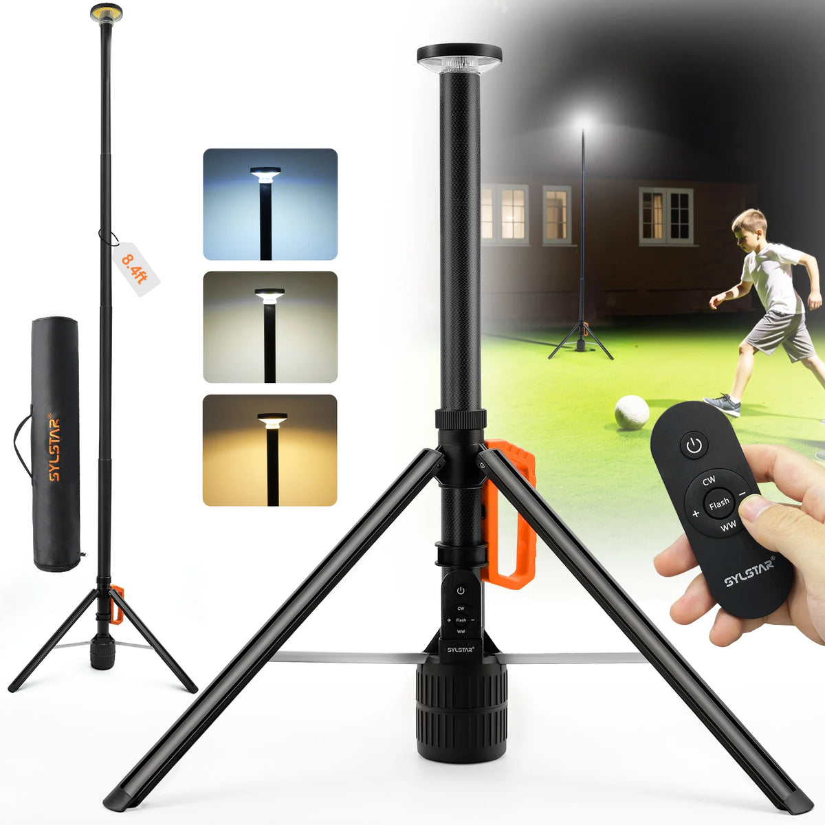 Rechargeable Telescopic Remote Control Dimmable Work Light