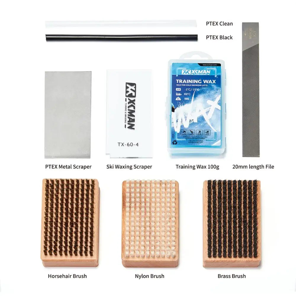 Xcman Ski Snowboard Waxing And Tuning Complete Brush Kit