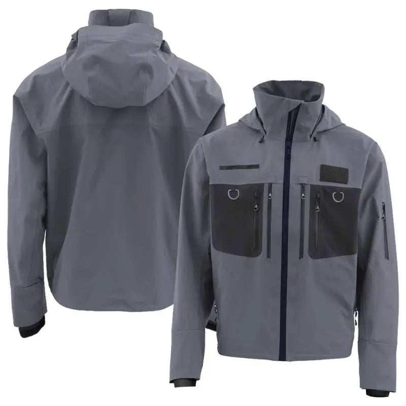 Drryfsh Waterproof Hooded Wading Jacket Featuring Storage Pockets