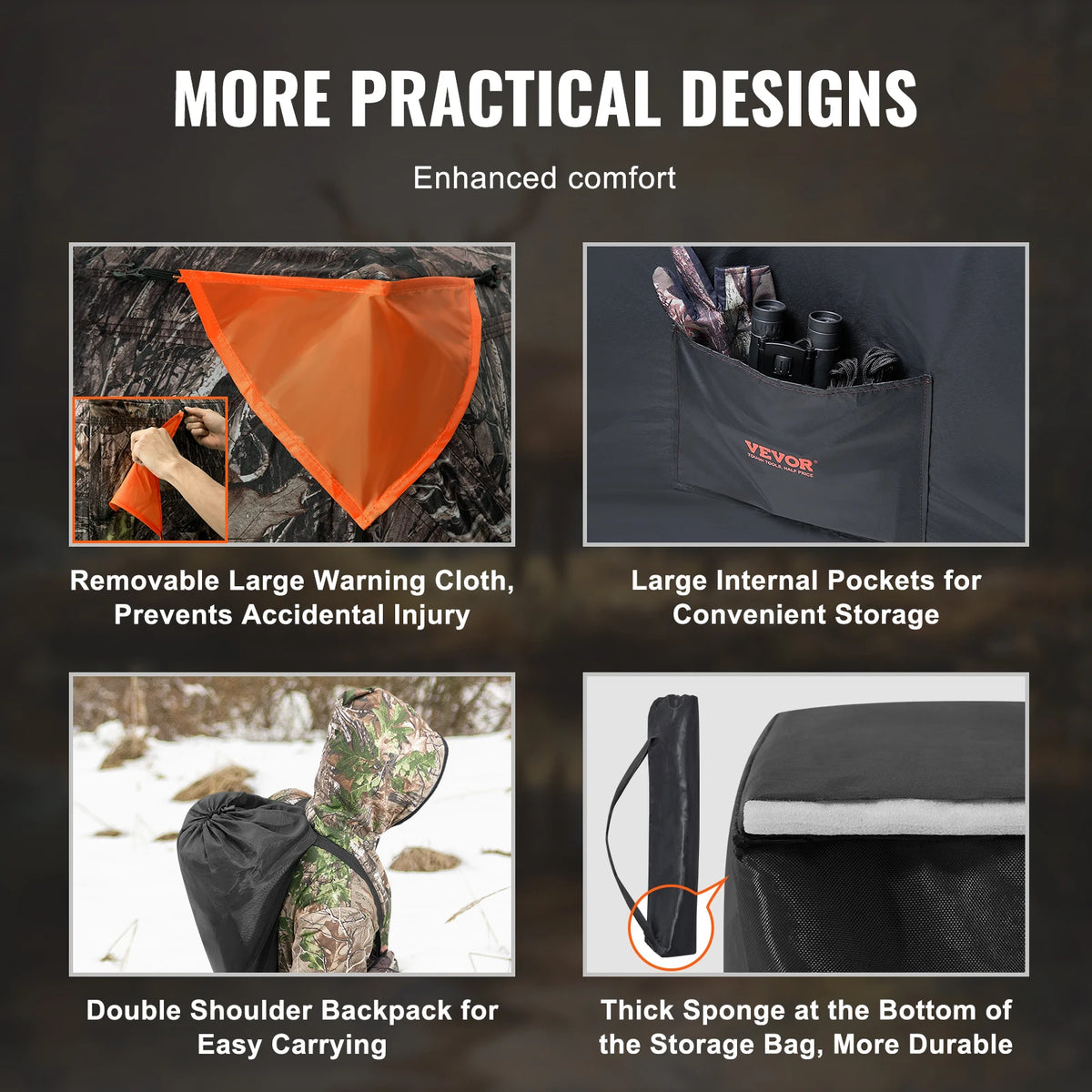 SucceBuy Portable See Through Hunting Ground Blind With Mesh
