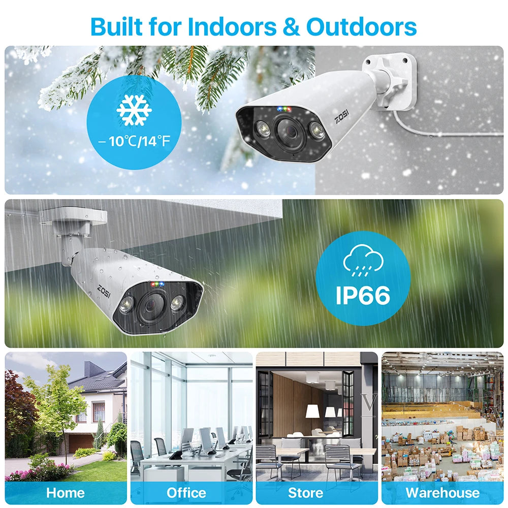 Zosi 8Ch 4K PoE CCTV Outdoor Security Camera Nvr Kit