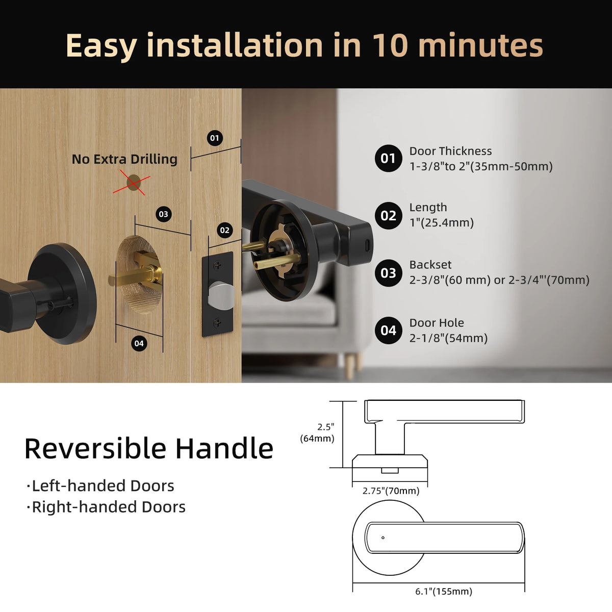 Viladepot Smart Lock With Bluetooth Fingerprint Keypad And App Control