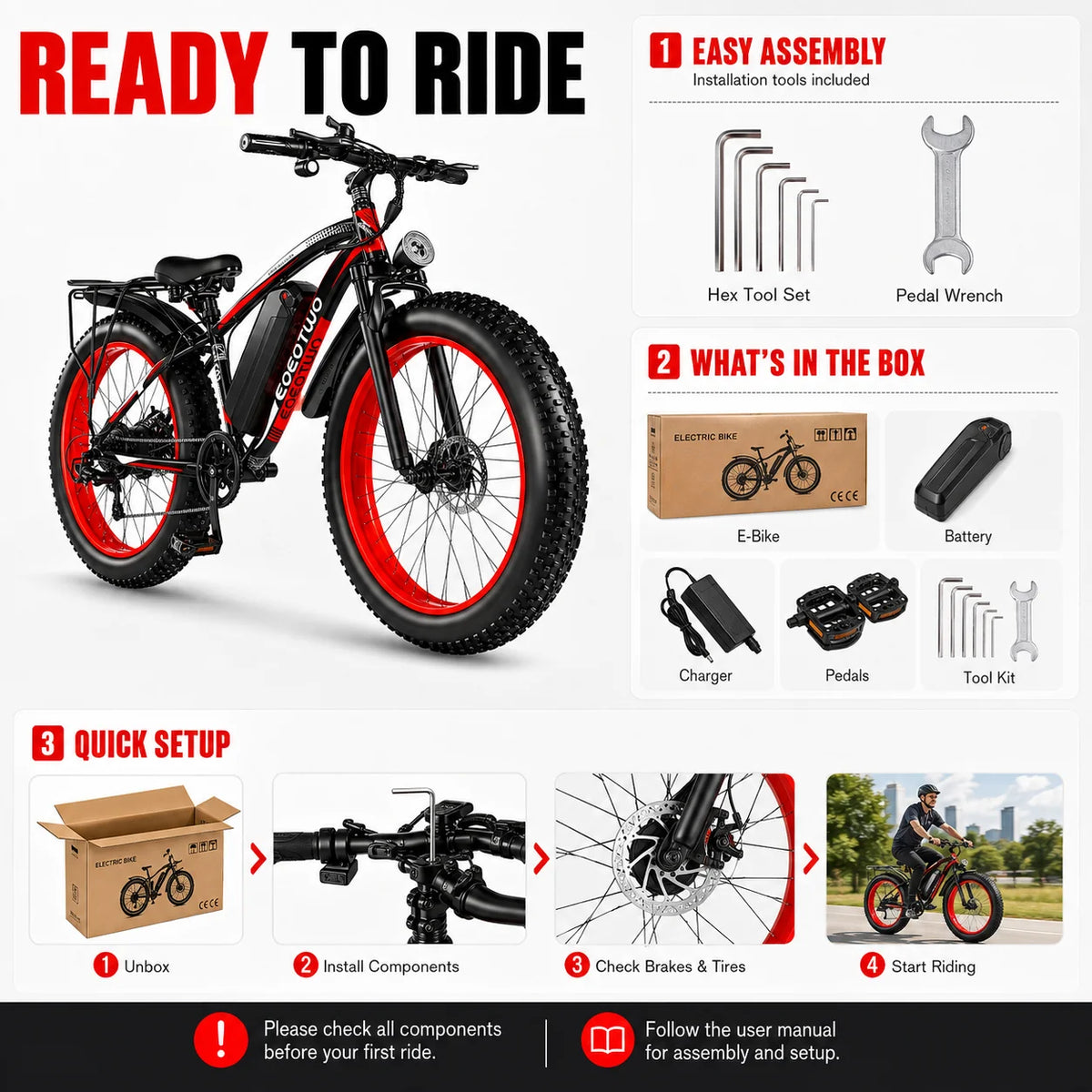 Eoeotwo Adult Fat Tire Electric Bike For Daily Commuting