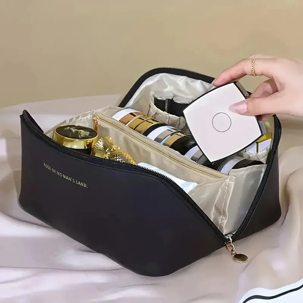 Premium Travel Makeup Organizer Polyester Cosmetic Bag With Zipper