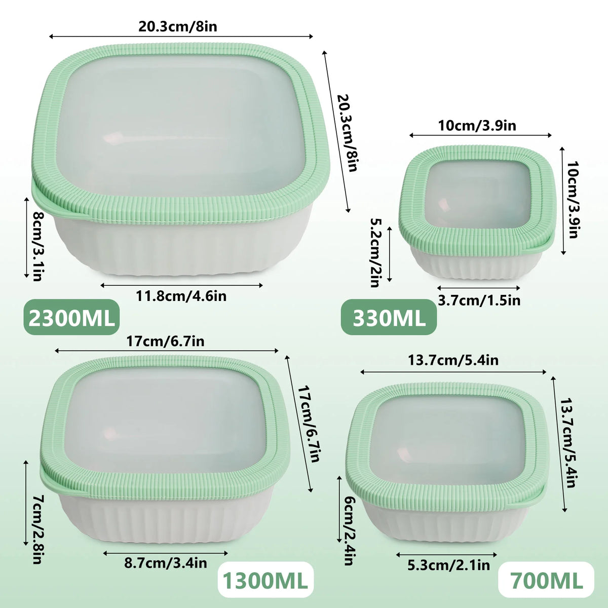 HanSmart Airtight Food Storage Containers Leakproof Silicone Seal