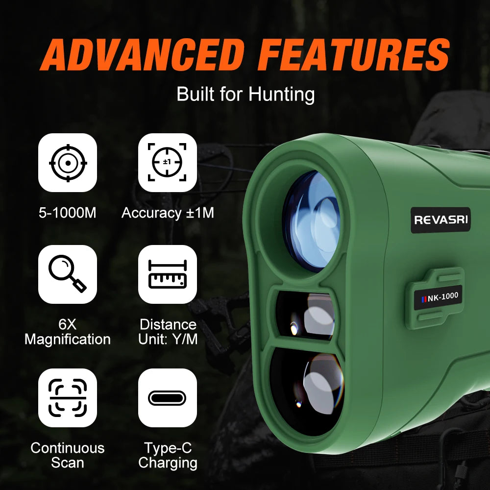 Revasri 1000M Laser Rangefinder For Hunting And Golf Sports
