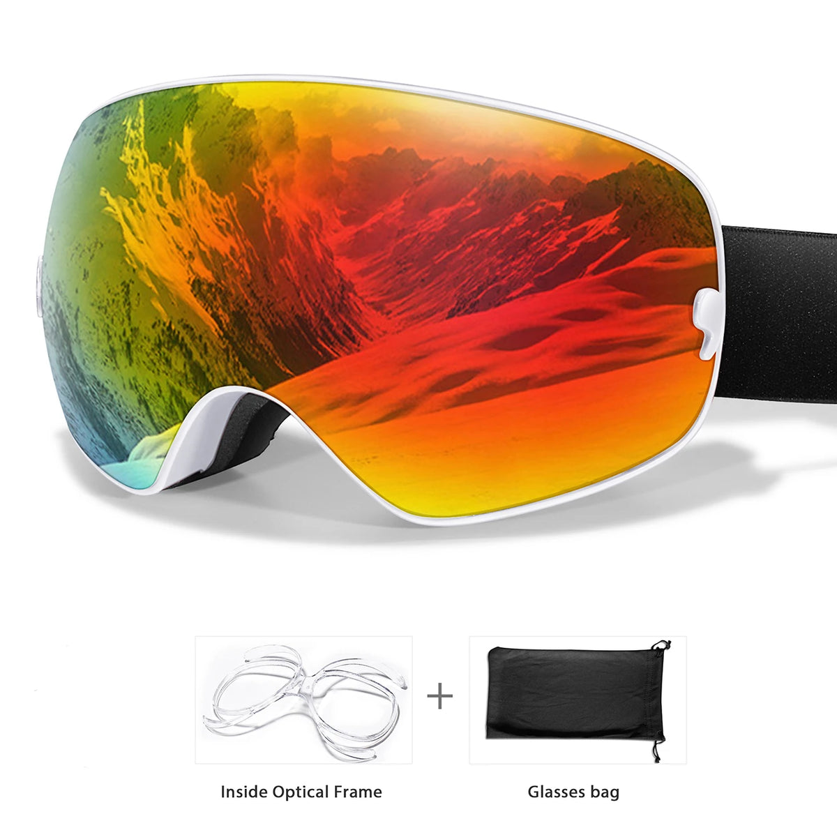 Unisex Professional UV400 Antifog Ski Goggles For Winter Sports