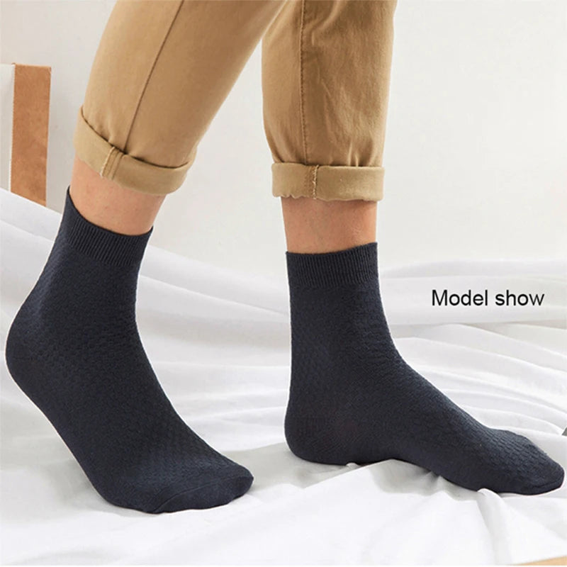 Men's Bamboo Fiber Socks 10 Pairs Pack Comfort Crew Length
