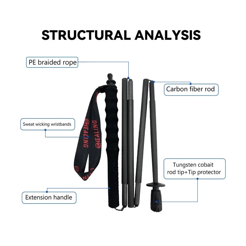 OKHEALING Carbon Fiber Foldable Antishock Trekking Poles For Hiking