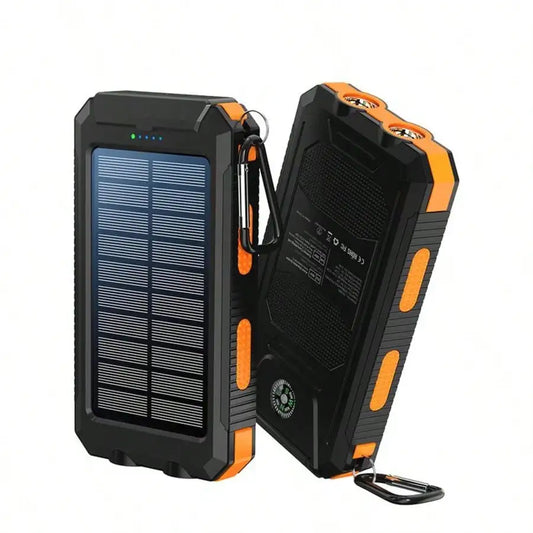 Portable 10000mAh Solar Power Bank With USB Type C Charging