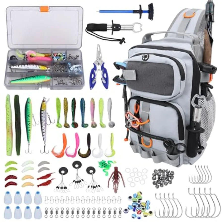Waterproof Fishing Backpack With Tackle Boxes And Rod Holder