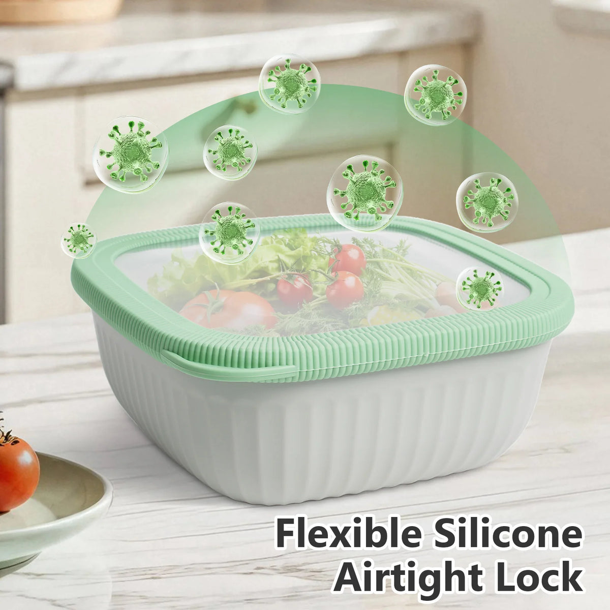 HanSmart Airtight Food Storage Containers Leakproof Silicone Seal