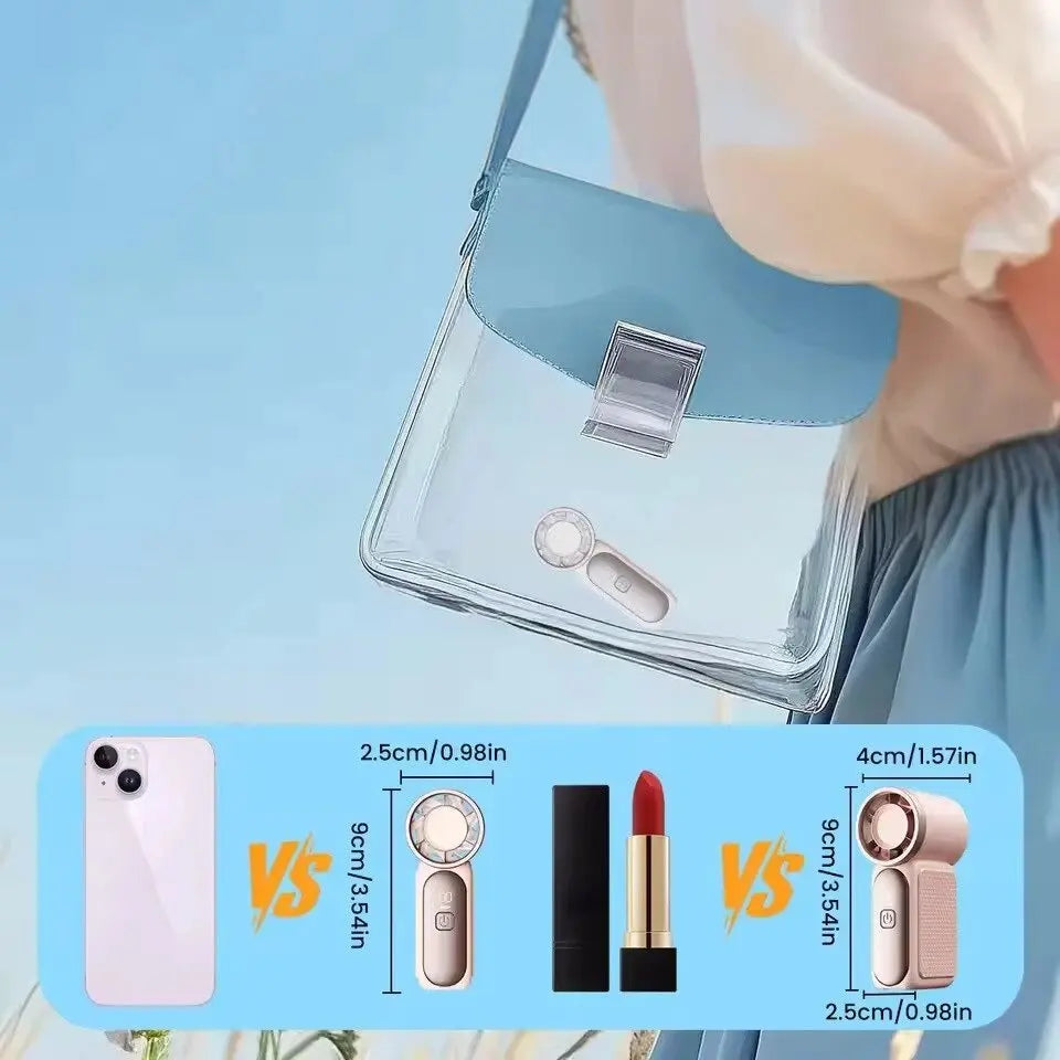 Portable Rechargeable Handheld Fan With Six Adjustable Speed Settings