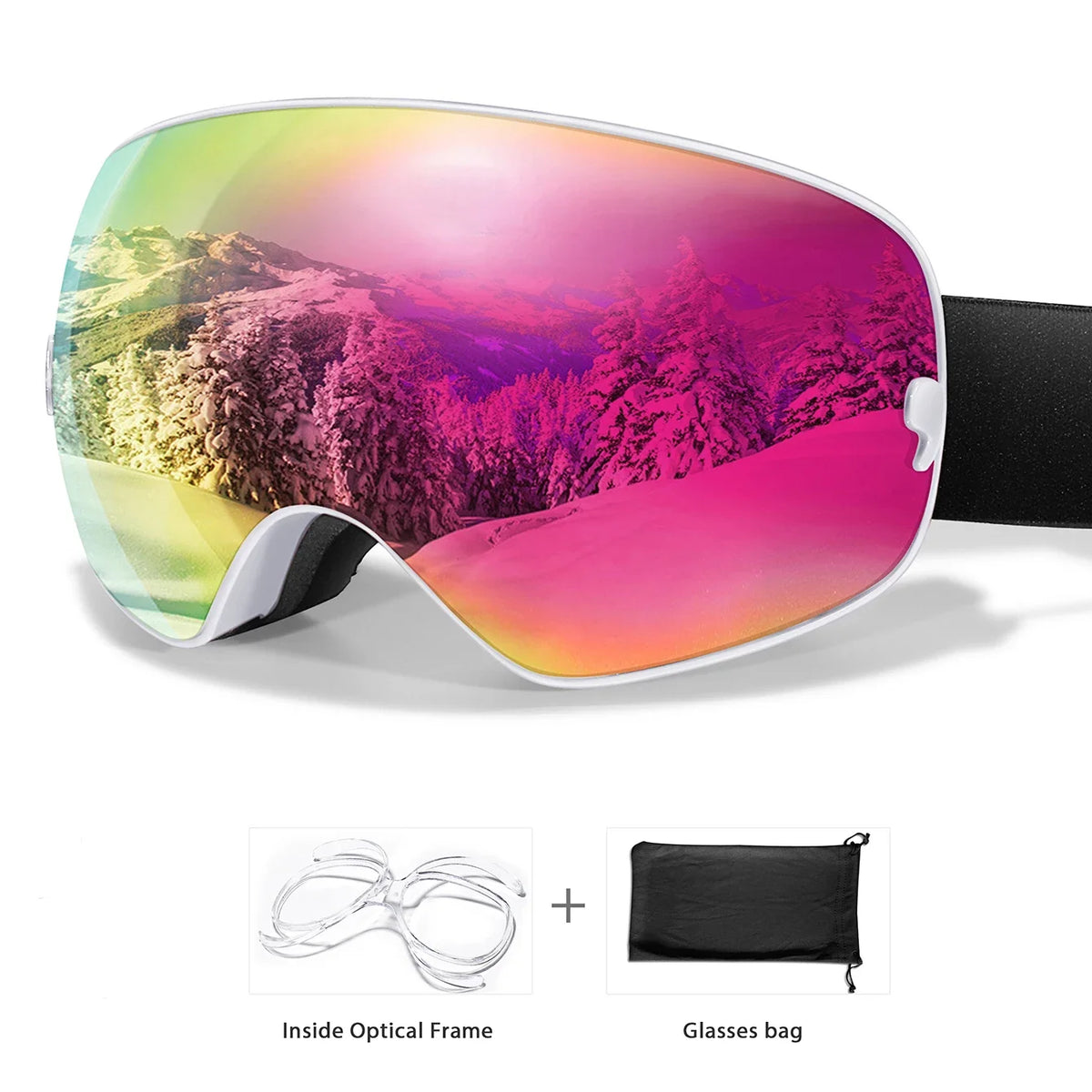 Unisex Professional UV400 Antifog Ski Goggles For Winter Sports