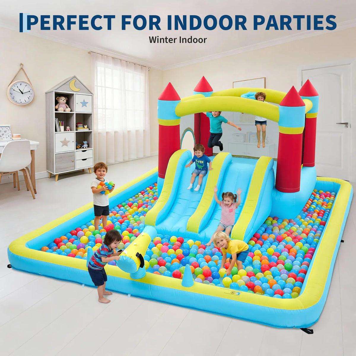 HiMISS Inflatable Bounce House With Slide And Splash Pool Playset