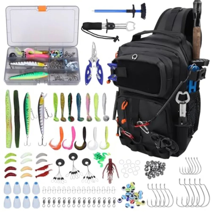 Waterproof Fishing Backpack With Tackle Boxes And Rod Holder