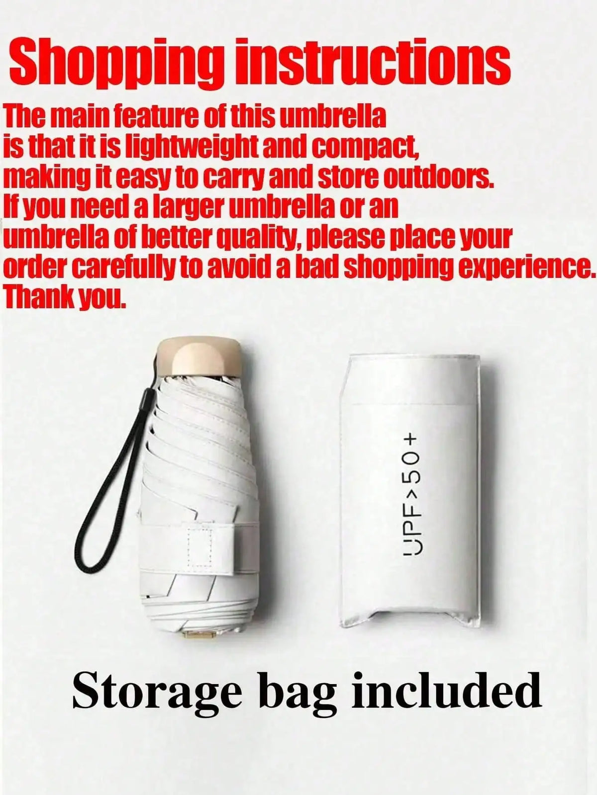 Foldable Travel Umbrella With UV Protection And Portable Storage Bag