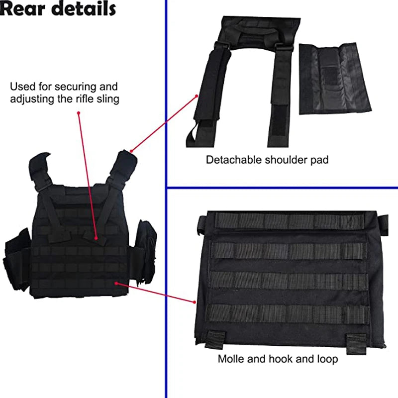 Lqarmy Adjustable Modular Plate Carrier Tactical Vest For Hunting