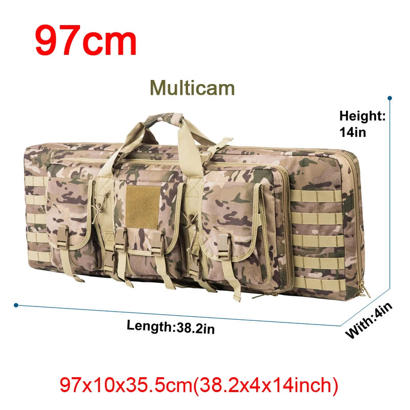 LQArmy Tactical Double Rifle Case Molle Hunting Airsoft Gun Backpack