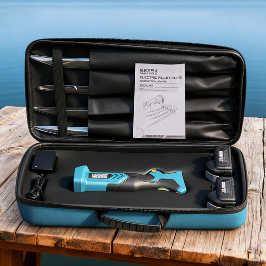 Seesii Electric Fillet Knife Set Cordless With 2 Batteries