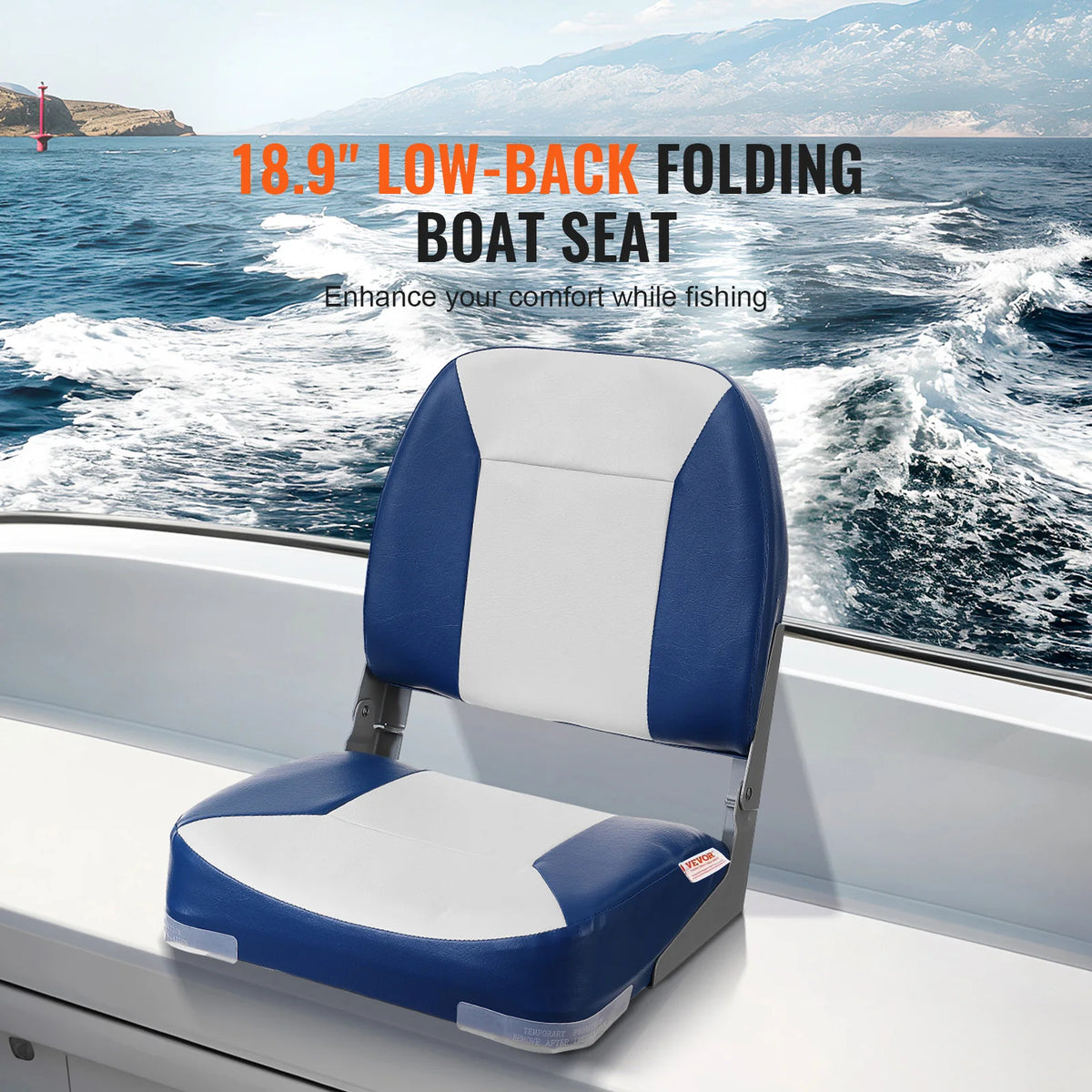 SucceBuy Folding Boat Seat With Thick Padded Cushion And Hinge