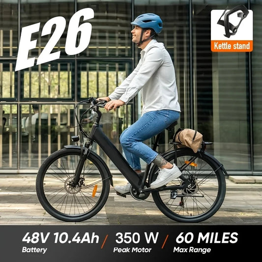 Urlife E26 350W Electric Commuter Bike Featuring 48V Battery