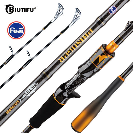Biutifu 2 Tip Fast Action Carbon Fishing Rod Fuji Guides