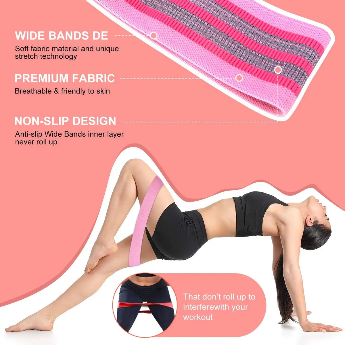 Resistance Bands For Legs And Glutes Home Workout Fitness Set