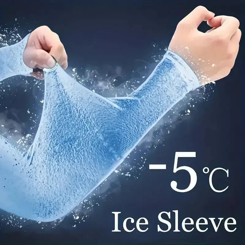 Cooling Ice Silk Arm Sleeves For Sun Protection While Outdoors