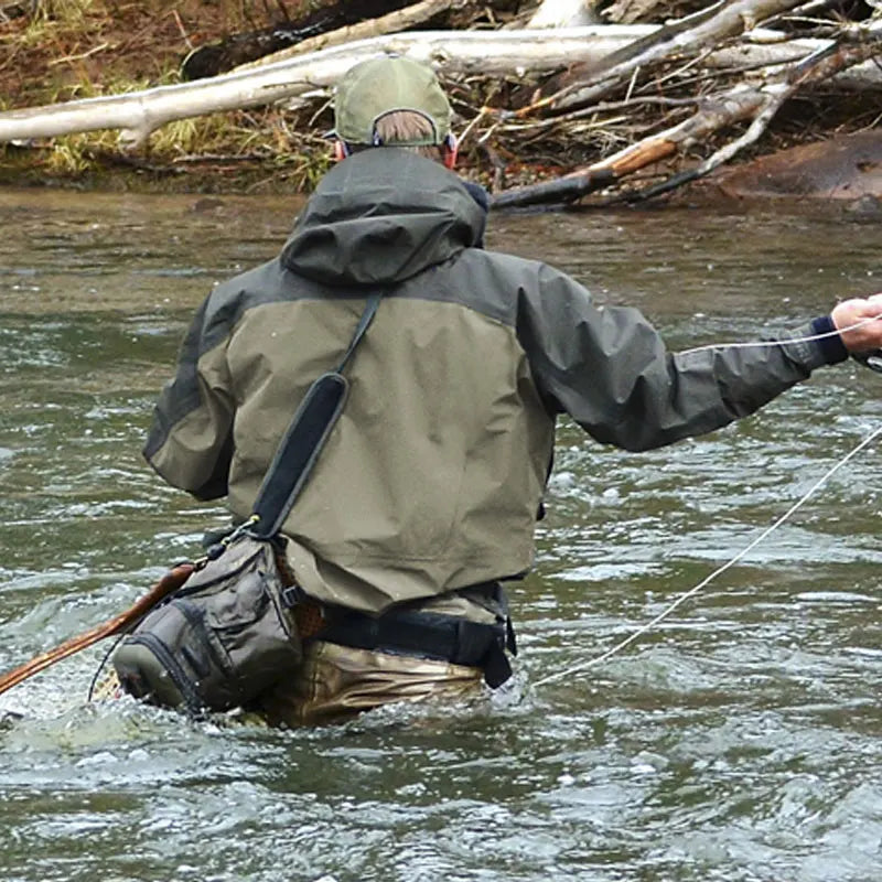 Drryfsh Waterproof Hooded Wading Jacket Featuring Storage Pockets