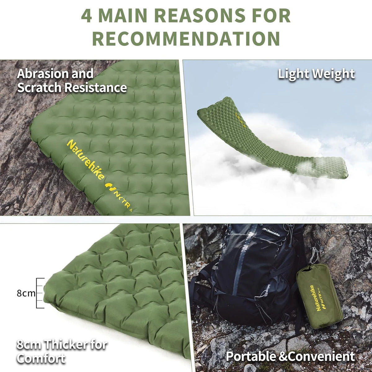 Naturehike Ultralight Insulated Inflatable Sleeping Pad For Outdoor Camping