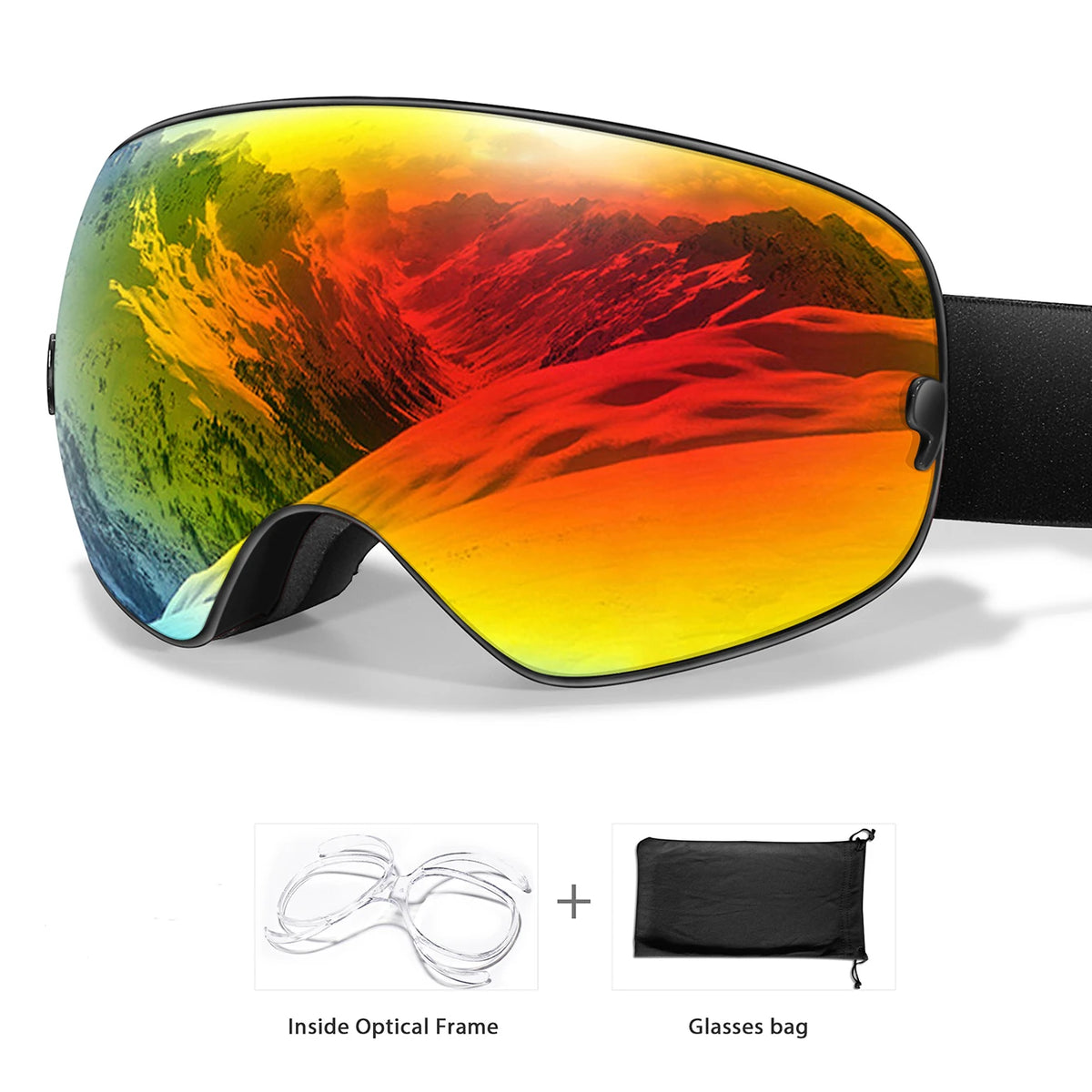 Unisex Professional UV400 Antifog Ski Goggles For Winter Sports